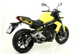 Arrow Race-Tech Exhaust System Kawasaki Ninja 650 / Versys 650 / ER6n Black Aluminum/Carbon Fiber [Demo - Good] -Motorcycle Series arrow race tech exhaust system kawasaki ninja650 versys650 er6n 1