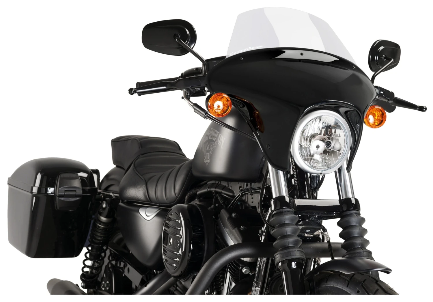 CustomAcces Batwing SML Fairing For Harley Iron 883 2009-2021 Smoke / Touring [Previously Installed] - Image 2