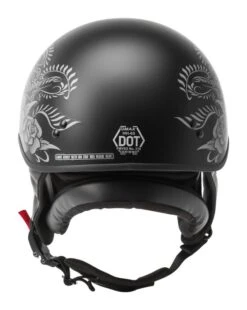 GMax HH65 Rose Naked Helmet 5 GMax HH65 Rose Naked Helmet -Motorcycle Series g max hh65 naked rose helmet black silver 2
