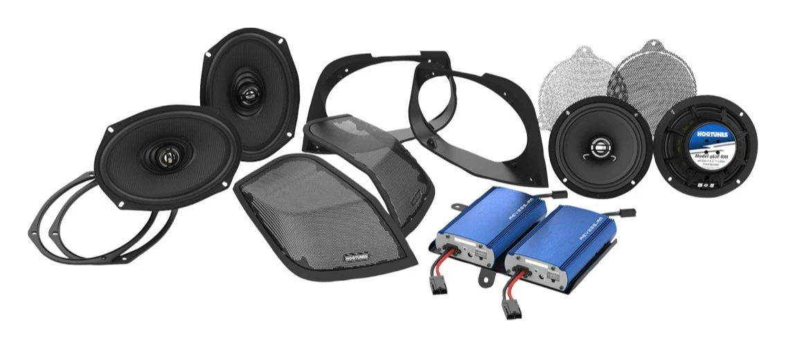 Hogtunes Cut-In 6" X 9" Speaker, Amp, & Lid Kit For Harley Touring 2014-2023 1 Hogtunes Cut-In 6" X 9" Speaker, Amp, & Lid Kit For Harley Touring 2014-2023