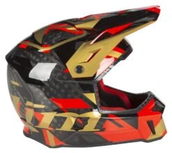 Klim F3 Carbon Raid Helmet -Motorcycle Series klim f3 carbon raid helmet red gold 2