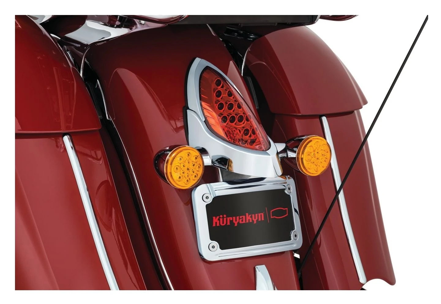 Kuryakyn LED Curved License Plate Frame With Mount For Indian 2014-2023