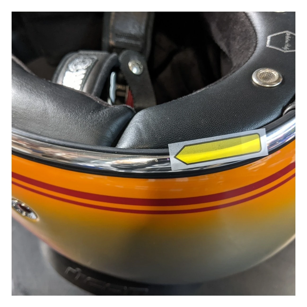 Ruby Castel Munich 90 Daytona Helmet (LG) Orange/Silver / LG [Blemished - Very Good] - Image 12