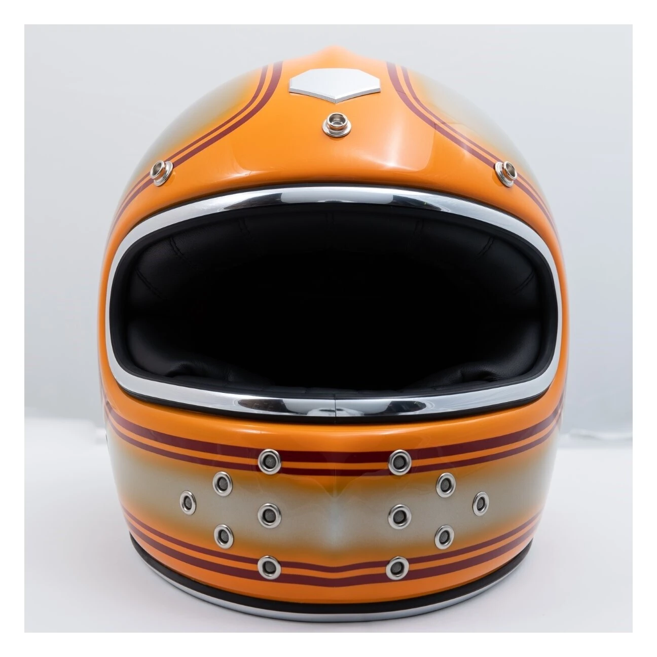 Ruby Castel Munich 90 Daytona Helmet (LG) Orange/Silver / LG [Blemished - Very Good] - Image 3