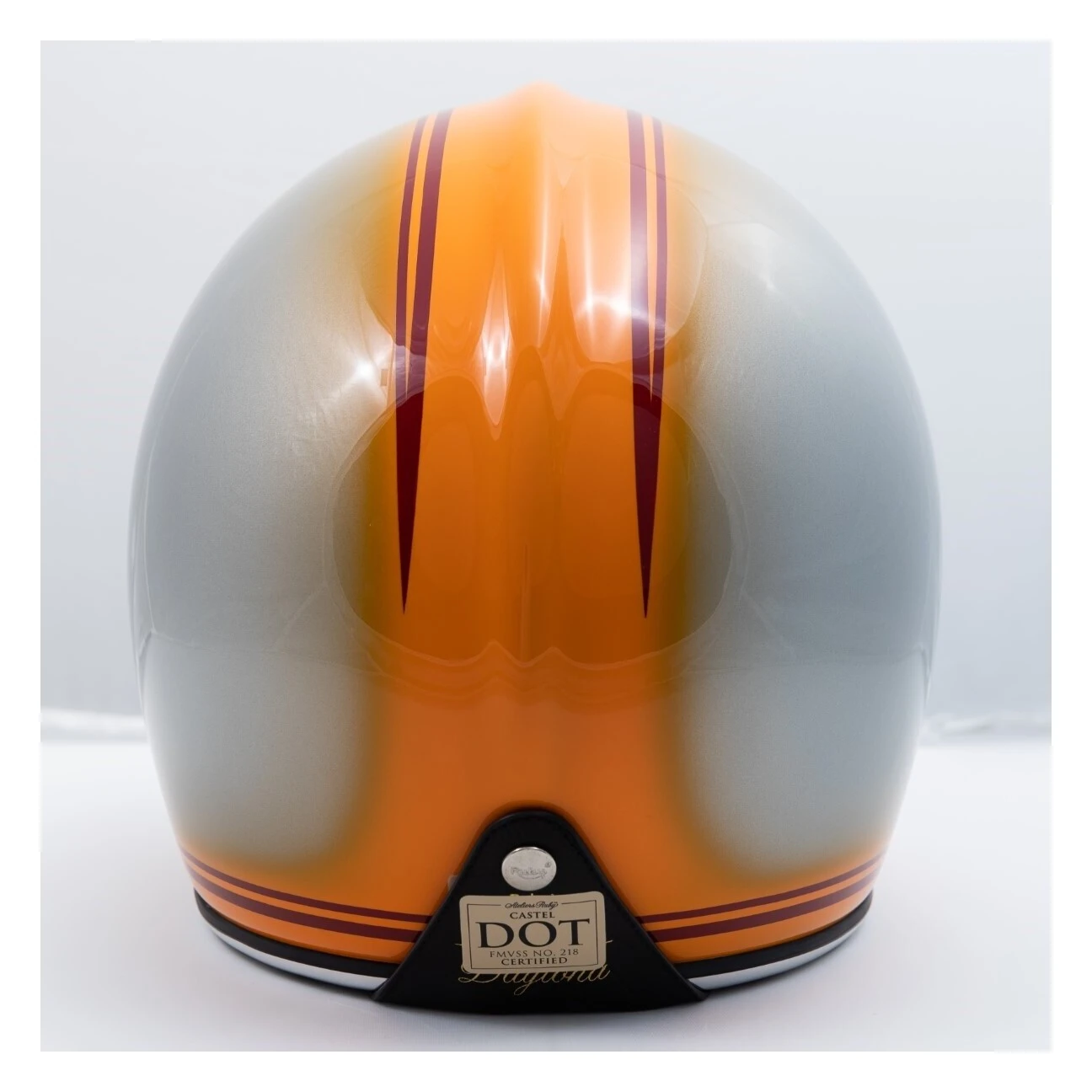 Ruby Castel Munich 90 Daytona Helmet (LG) Orange/Silver / LG [Blemished - Very Good] - Image 7