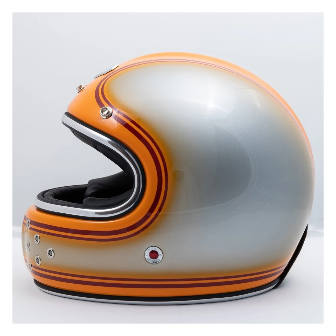 Ruby Castel Munich 90 Daytona Helmet (LG) Orange/Silver / LG [Blemished - Very Good]