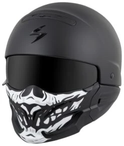 Scorpion EXO Covert Skull Face Mask -Motorcycle Series scorpion covert skull face mask black white 2