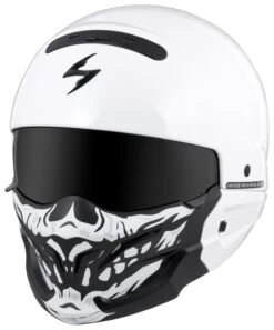 Scorpion EXO Covert Skull Face Mask -Motorcycle Series scorpion covert skull face mask black white 3
