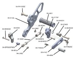 Woodcraft Rearset Kit Kawasaki Ninja 400 / Z400 2018-2023 -Motorcycle Series woodcraft rearset kit kawasaki ninja4002018 3